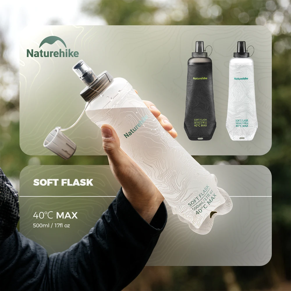 Фото Складная бутылка для воды Naturehike из ТПУ с силиконовым носиком, ультралегкая, для походов, активного отдыха, с распылителем, карманная, для рюкзака №2