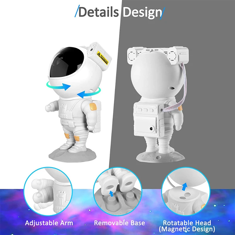 

Galaxy Night Light Starry Sky Projector Lamp USB Astronaut Light Colorful LED Star Lamp Dimmable Nightlight With Remote Control