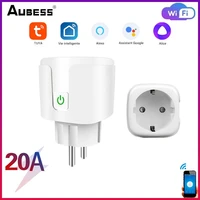 wifi smart plug 20a eu wireless socket with power monitor tuya smart life app remote control work with alexa google home