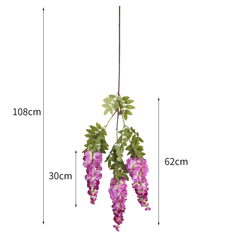 Настенная подвесная цветочная гирлянда из 3 веток растения ротанга свадебный фон