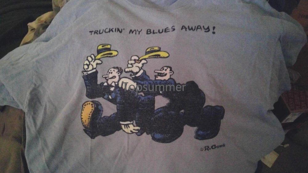 

Keep On Truckin' R Crumb T Shirt Blue Ultra Cotton Xl Used Free Ship