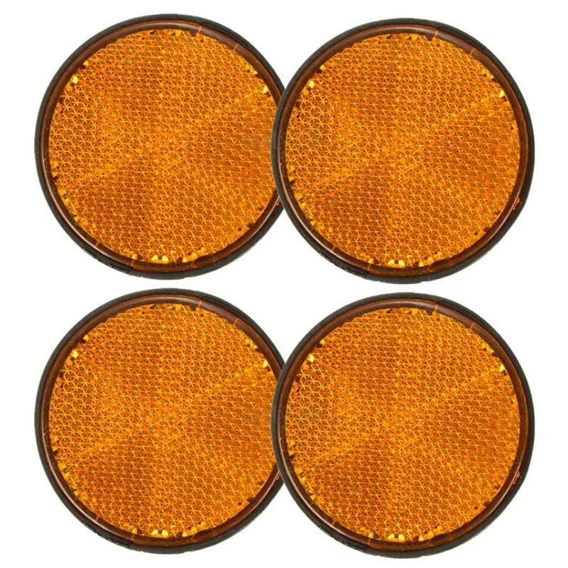 

4Pcs 2 Inch Round Orange Reflector Universal For Motorcycle ATV Dirt Bike