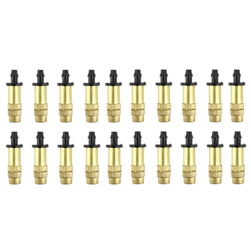 

20Pcs Garden Watering Irrigation Cooling Atomization Sprinklers Adjustable Brass Mist Particles Fine Mist Connection 4/7