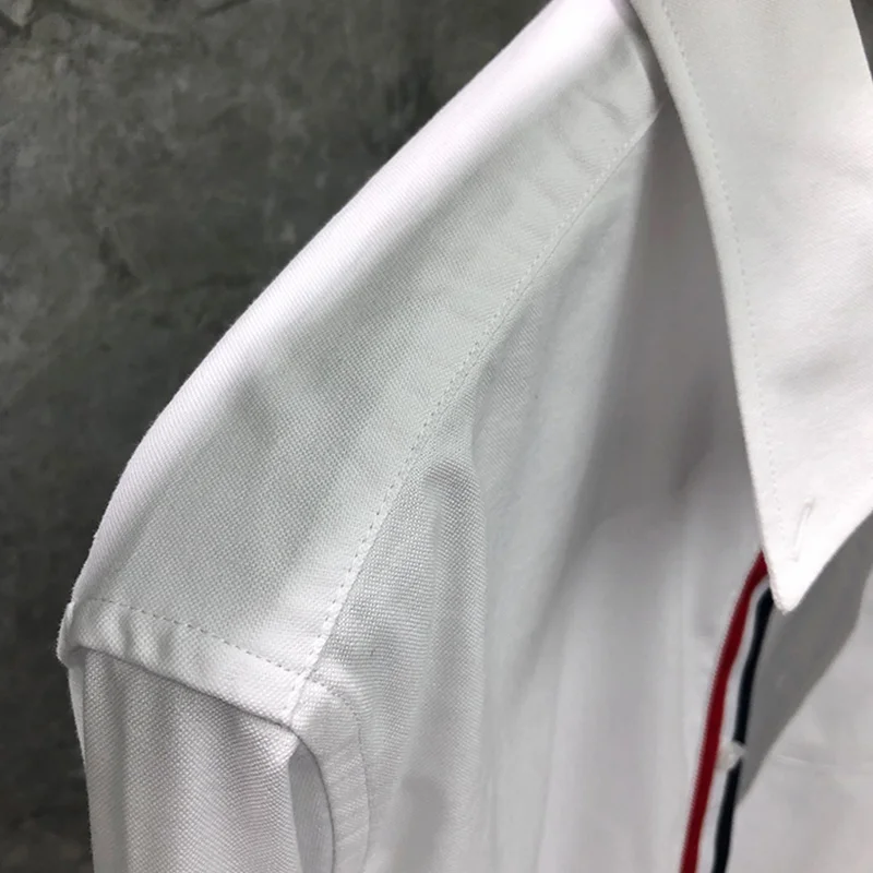 TB THOM Men's Shirt Spring New Fashion Korean Design Blouses Custom Button Stripes Oxford Cotton Business Women Shirts