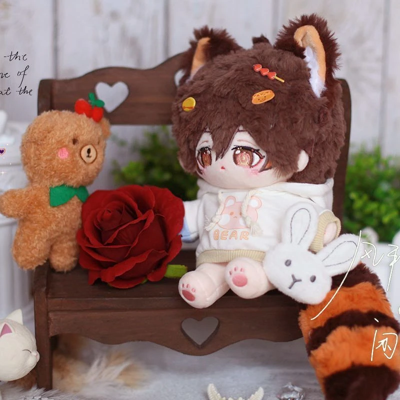 

Anime Genshin Impact Zhongli Tartaglia Monster Beast Ears Tail 20cm Cute Plush Doll Body Cotton Pillow Cosplay Fans Gift