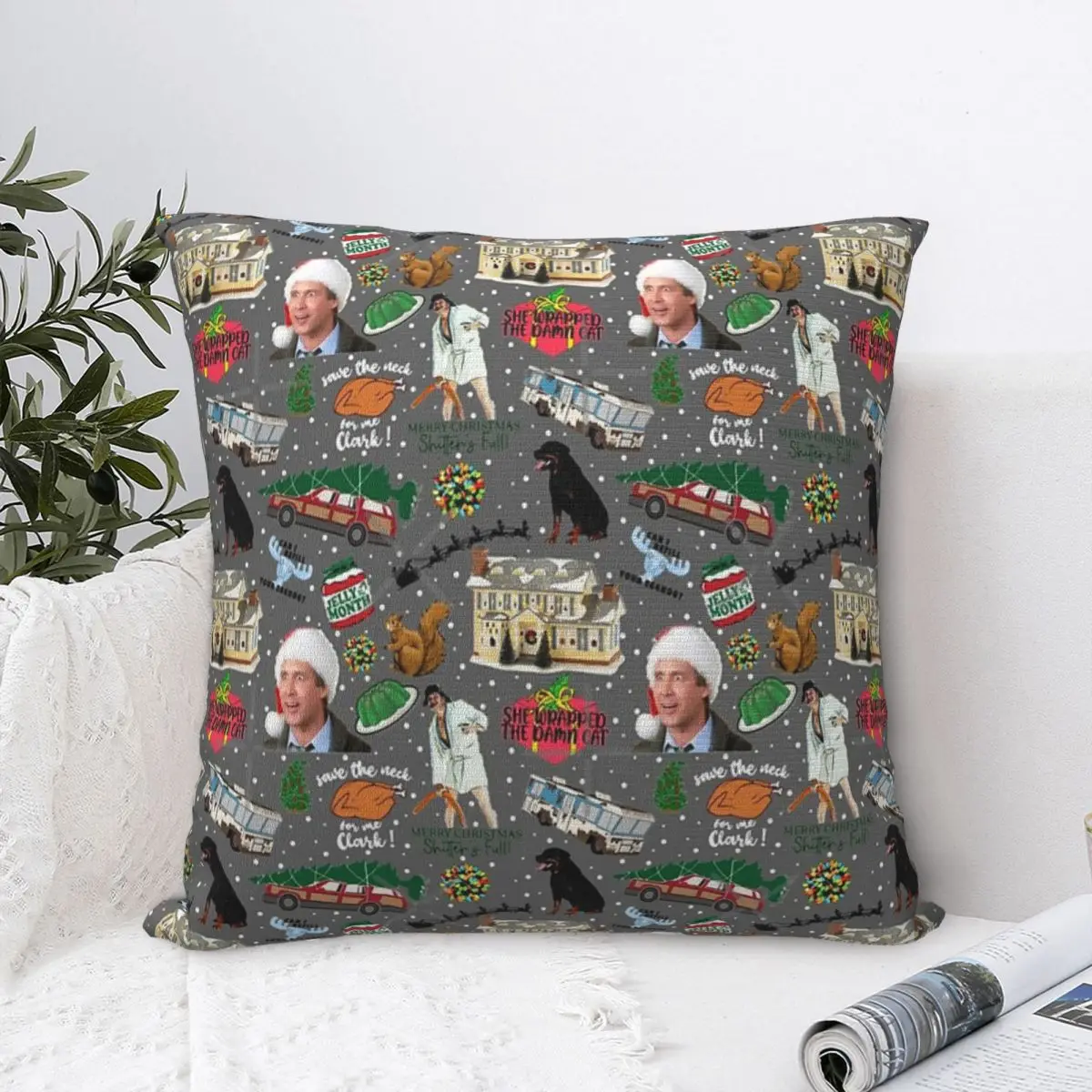 

National Lampoons Square Pillowcase Printed Zip Decor Throw Pillow Case Home Cushion Cover