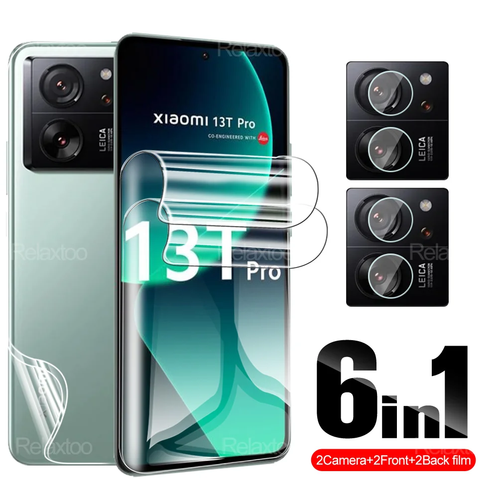 

Передняя и задняя Гидрогелевая пленка 6 в 1, стекло для объектива Xiao mi 13 T Pro 5G, защитные пленки для экрана Xiaomi13T Mi 13TPro Xaomi Xio mi 13 T Mi13T Pro