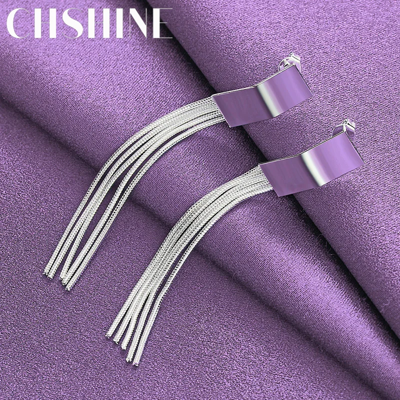 

CHSHINE 925 Sterling Silver Tassels Earrings Charm Jewelry Women's Party Fashion Eardrop