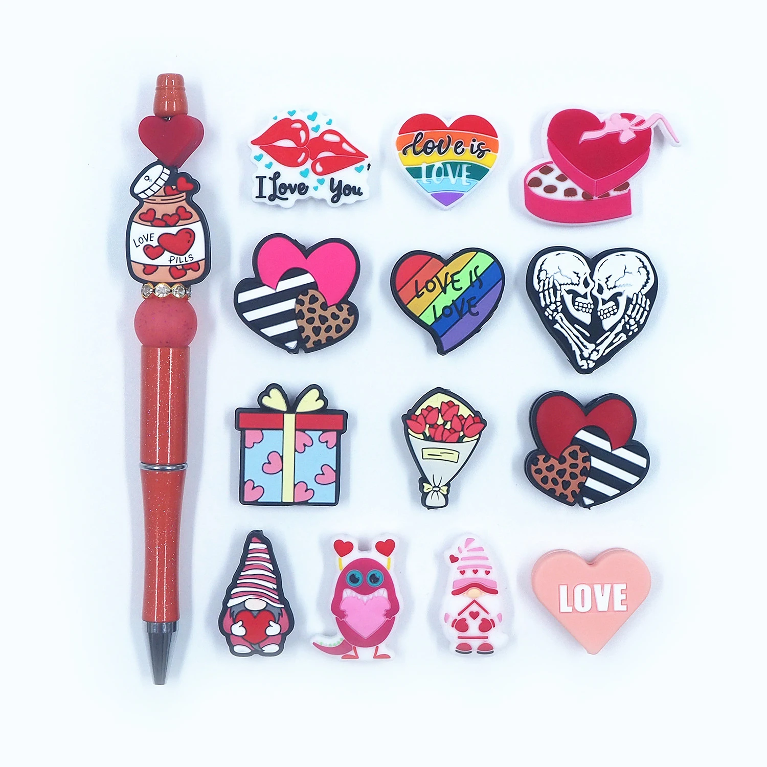 10 шт. силиконовые бусины Chenkai в форме сердца