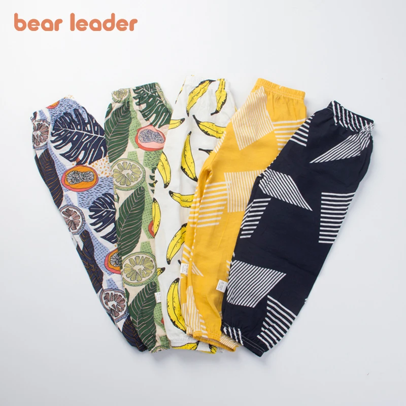 

Bear Leader/повседневные летние леггинсы для мальчиков и девочек модные милые штаны с принтом для малышей Детская свободная одежда корейские шт...