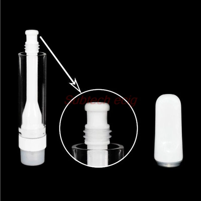 

50pcs CC-ELL Full Ceramic Cartridges Atomizers 0.5ml 1.0ml Ceramic No Leaking 510 Thread Vaporizer Vape Tank Carts Thick Oil