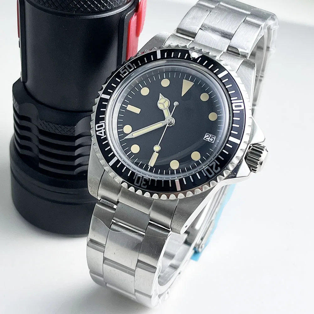 Винтажный круглый стеклянный корпус 39 мм из нержавеющей стали NH35 вращающаяся