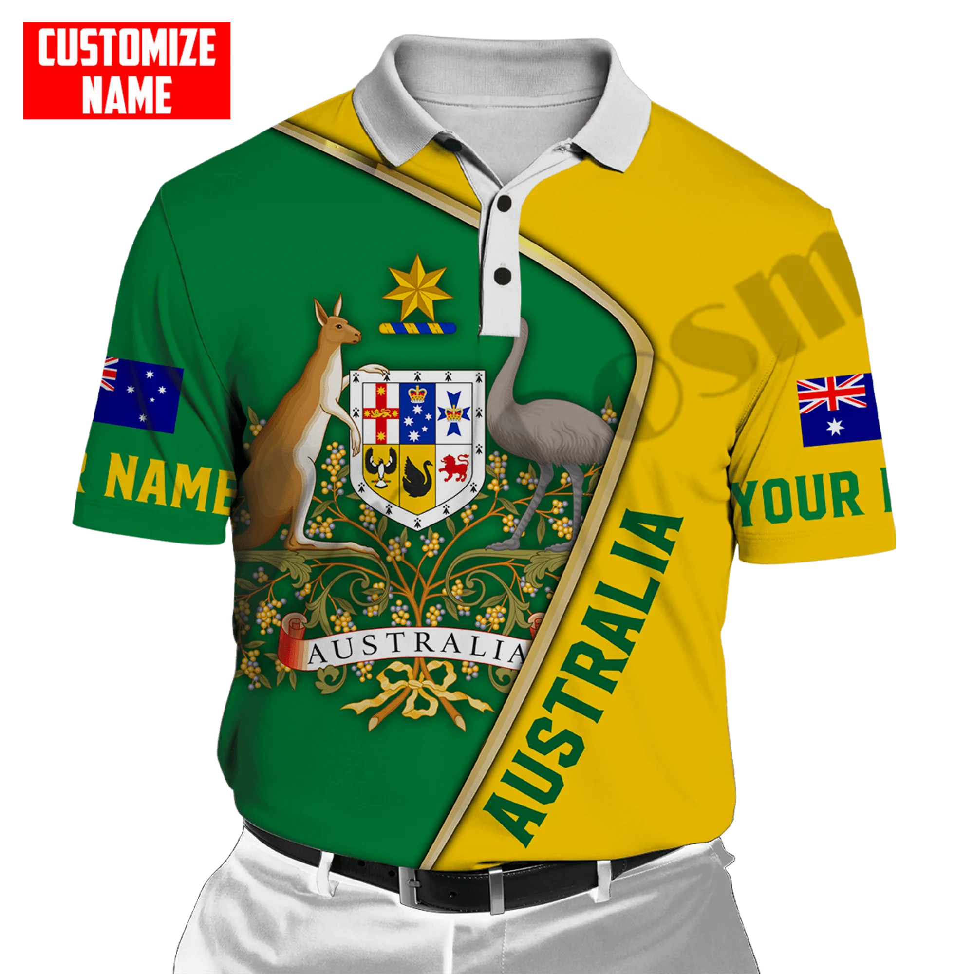 

PLstar Cosmos 3DPrinted Newest Australia Flag Polo Shirt Custom Name Harajuku Streetwear Top Sleeveless Tees Fitness Unisex Q-1