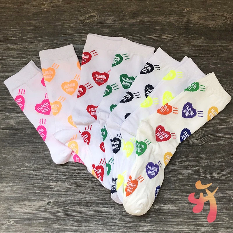 

Носки из хлопка с принтом для мужчин и женщин, спортивные носки средней длины с принтом