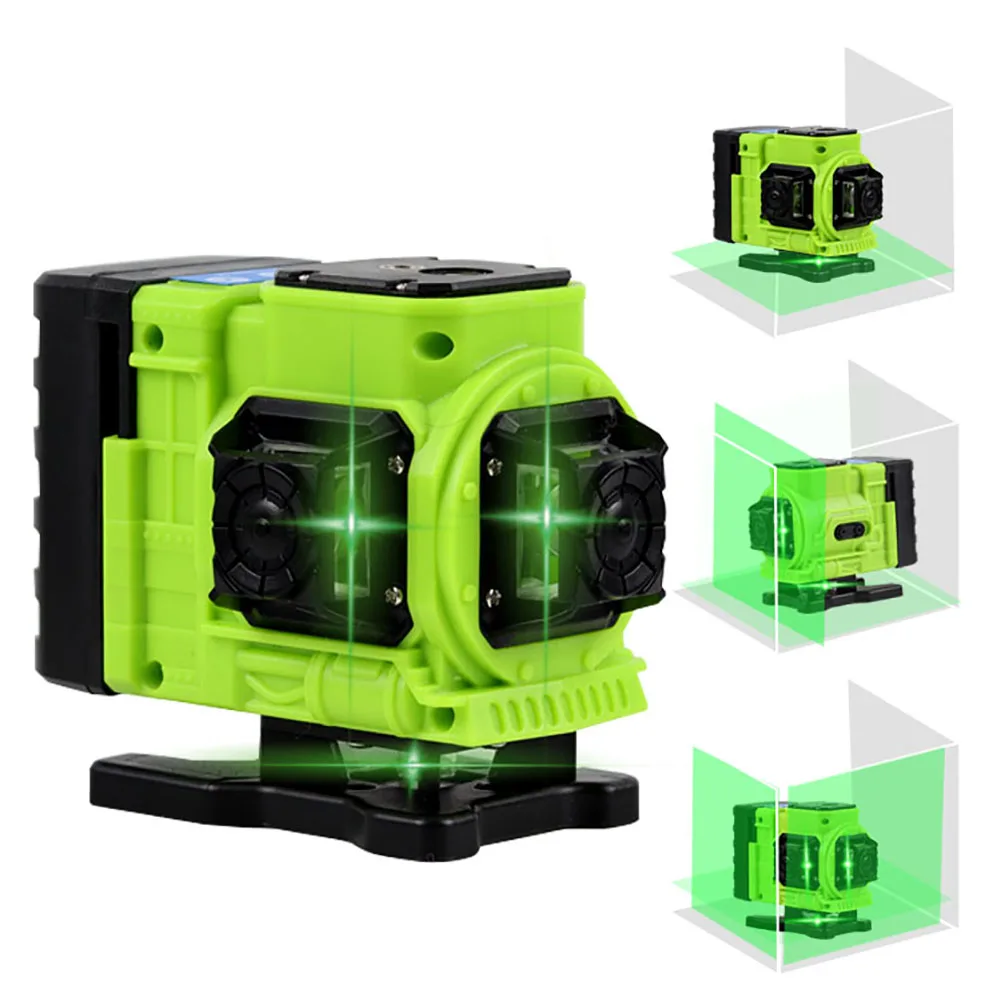 

3D 12 Lines Laser Level 360 Self-leveling Function Leveling Tool Omnidirectional Ground Wall Sticker Home Improvement Tool