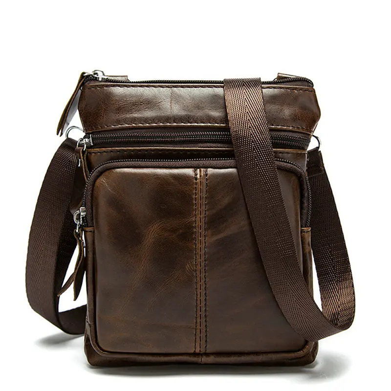 2023 New Men's Shoulder  Casual Bag Cowhide Cross-body Leather Bag Men's Crossbody Bag