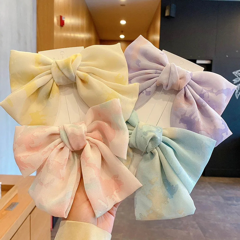 

Korean Fashion Fabric Gradient Bow Hair Pin 2023 New High Quality Hair Clips Barrettes Headwear Girls Women Hair Accessories