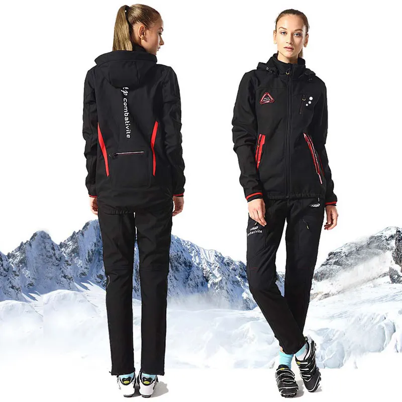 Cycling Jersey Set Winter Men Women Thermal Fleece Waterproof Bike Jacket Pants Suit Cycling Clothing MTB Wear Roupa Ciclismo