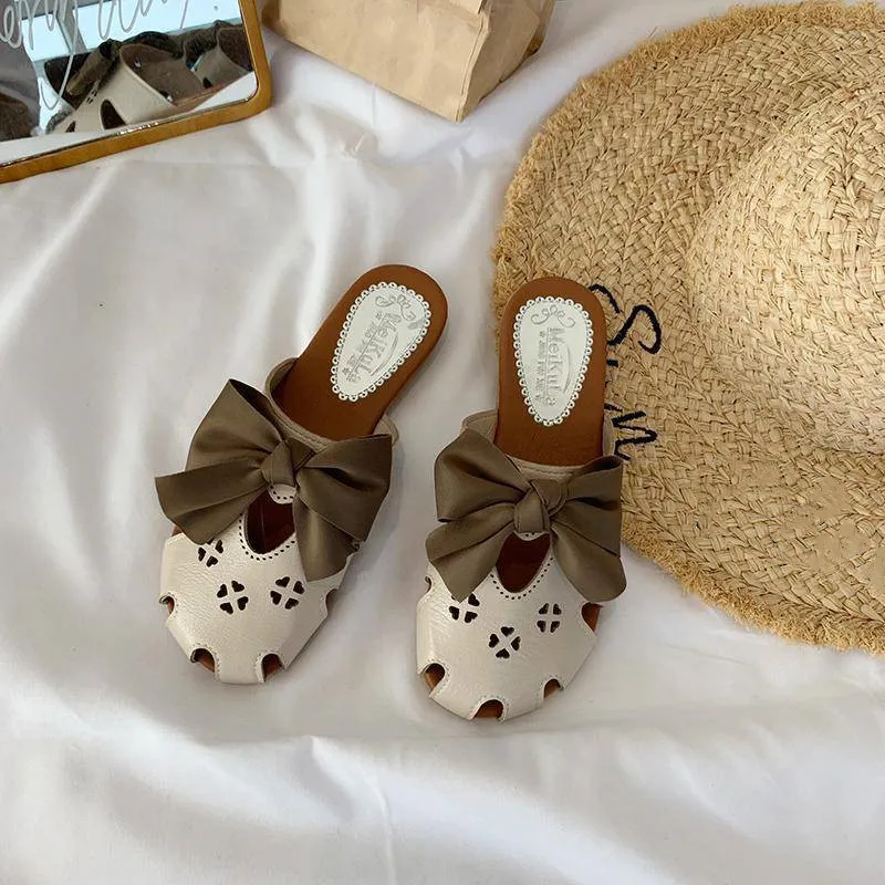 WUYAZQI Women's Slippers NEW GIRLS' fashionable beach shoes flat bottom anti slip women's sandals Q8