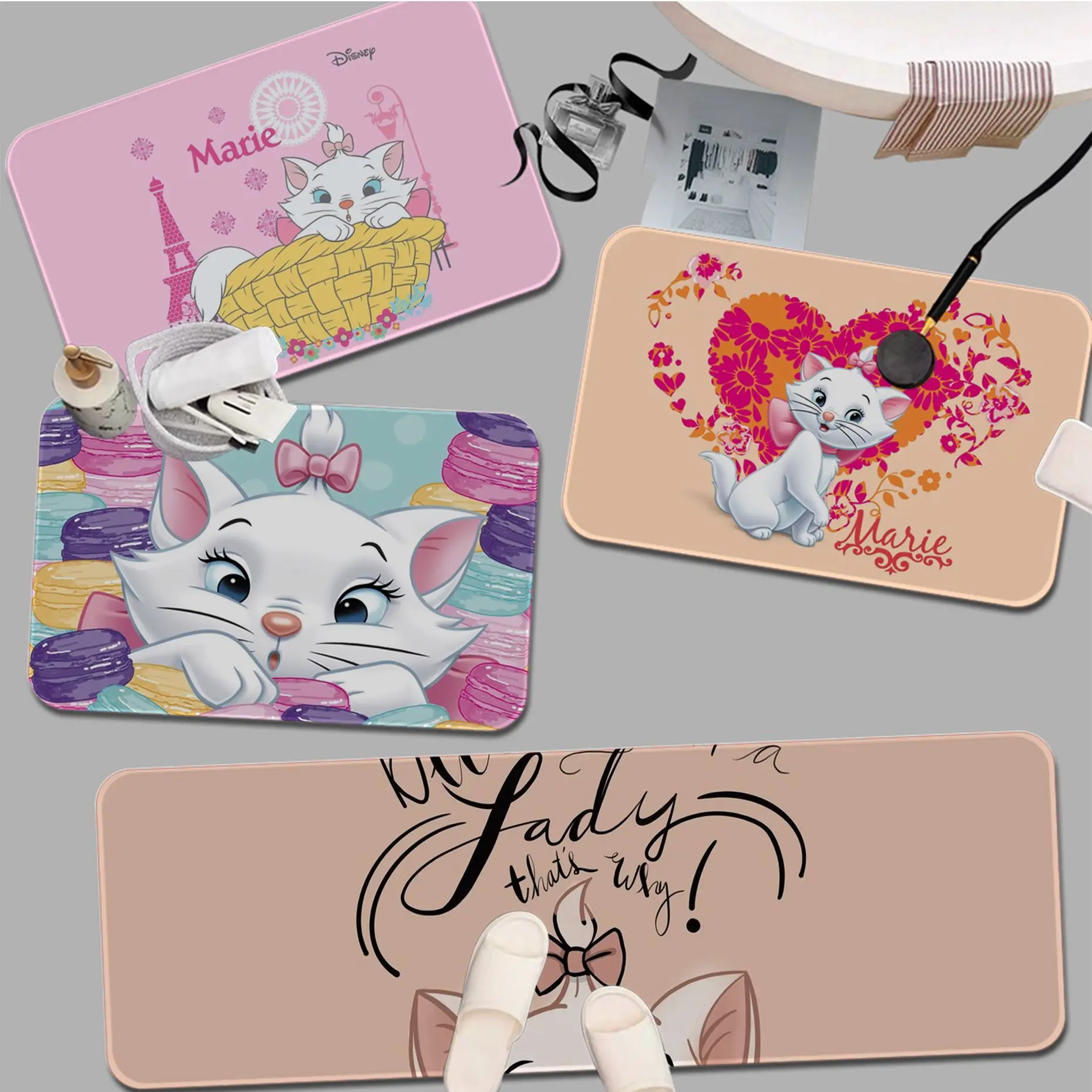 

Disney Marie Cat Floor Mat Non-Slip Laundry Room Mat Laundry Decor Balcony Child Living Room Doormat Area Rug