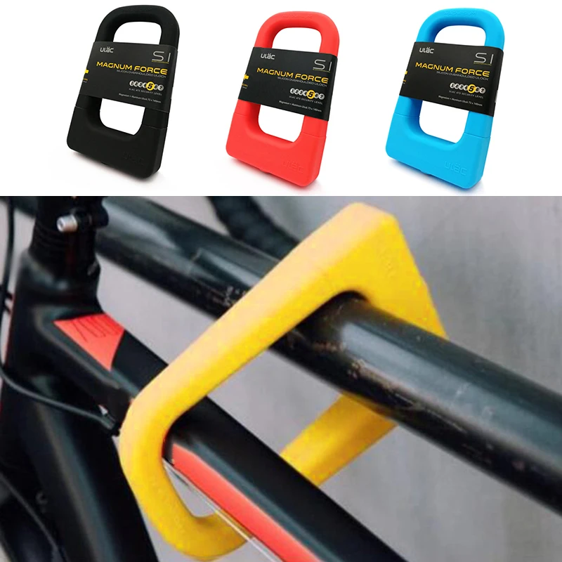 

ULAC Bike Bicycle Silicone U Lock 12 x 19.5cm W/ 3 Keys Security Anti-Theft Magnesium Alloy Cycling Bicycle Accessories Parts