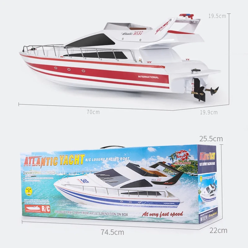 Heng Long 2,4G RC Высокоскоростная гоночная лодка с беспроводным управлением Роскошная яхта Корабль Мотор ESC Окрашенная готовая модель Игрушки Подарки (art.: 3920cf16ff065) - 3920cf16ff065