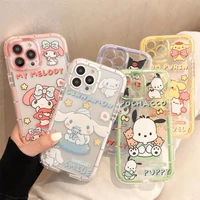 kawaii sanrio kuromi cinnamoroll pochacco phone cases for iphone 13 12 11 pro max xr xs max x y2k girl shockproof soft tpu shell
