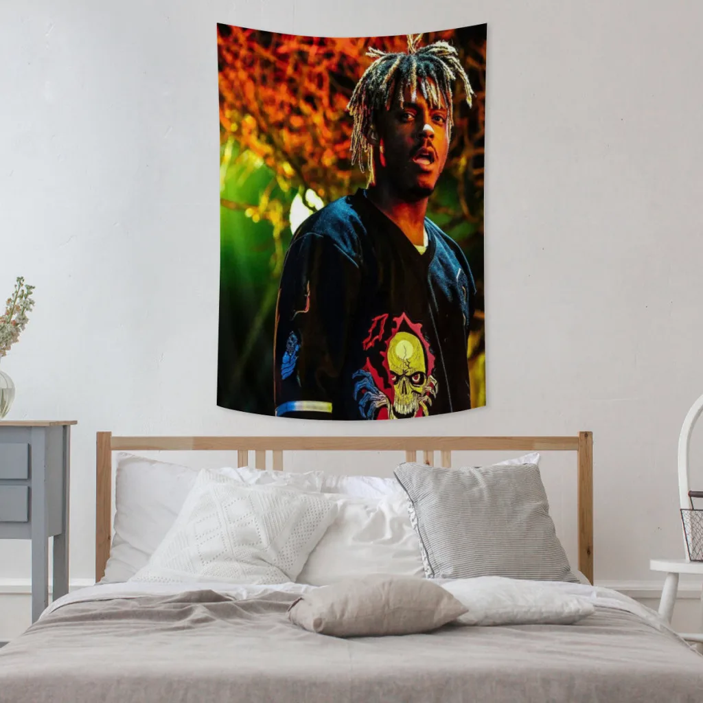 

Juice WRLD Rapper Cool Music Album Canvas,Club Décor Tapestry Wall Hanging Background Home Décor Customized Design