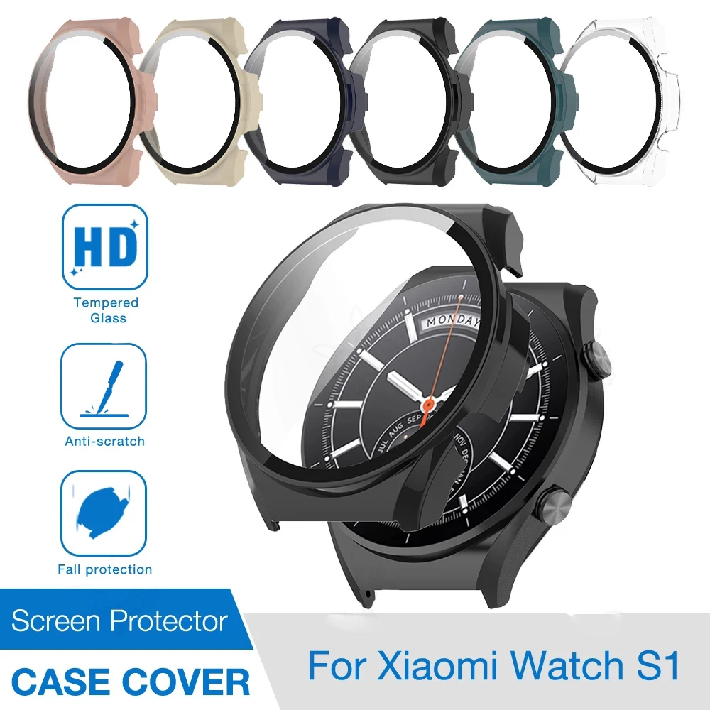 

For Xiaomi Mi Watch S1 PC Hard Case + Screen Protector Full Coverage Protection Anti-scratch Cover Shell For Xiaomi S1