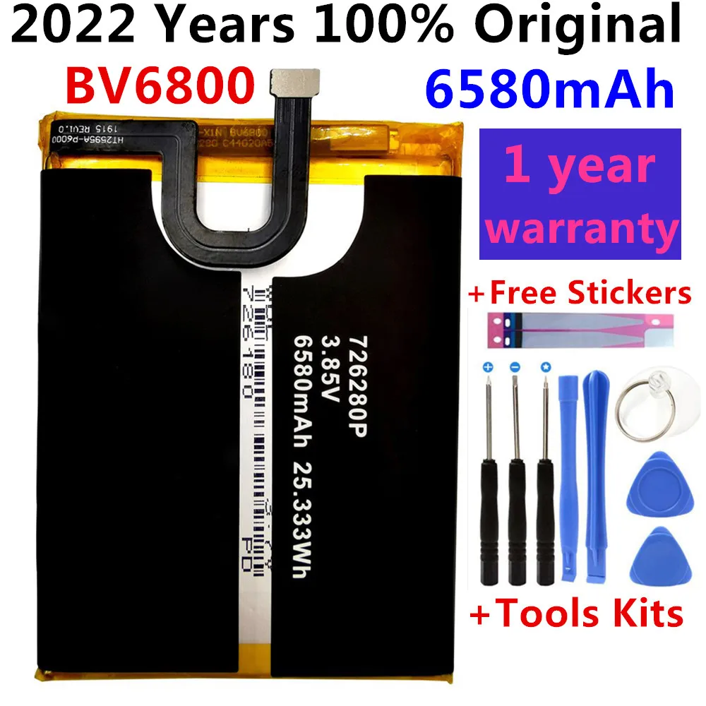 

100% Original NEW 6580mAh bv6800 battery for Blackview Pro IP68 Waterproof MT6750T Latest Production High Quality Battery+Tools