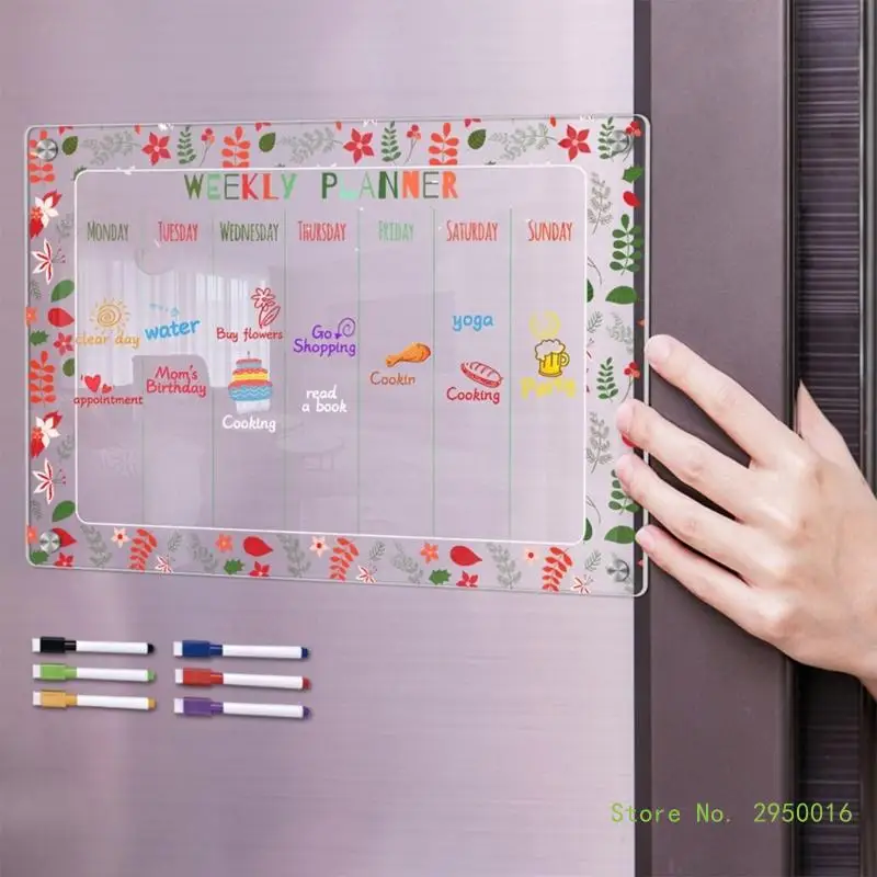 Магнитный календарь доска для холодильника Еженедельный планировщик кухни