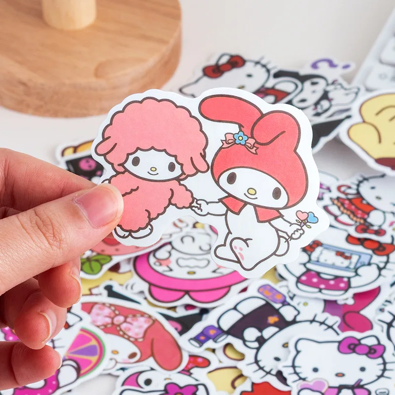 

Sanrio стикеры Cinnamoroll Kuromi аниме мультфильм Граффити украшение ручной счет Канцтовары чемодан водонепроницаемые стикеры игрушки
