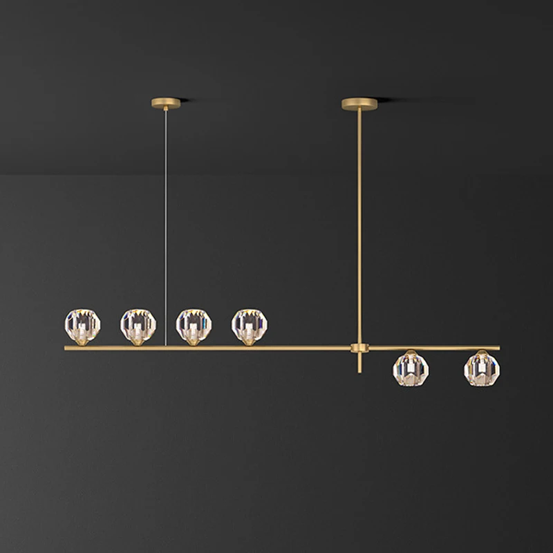 

Led Art Chandelier Pendant Lamp Ceiling Light Modern Minimalist Crystal Copper Lustre Dining Bar Cafe Indoor Decor Hanging