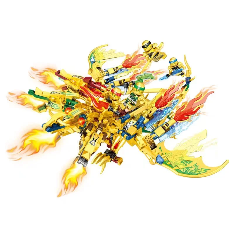 

4 and a dragon knight ninja KAI JAY ZANE doll building blocks children's toy building blocks children's boy gift