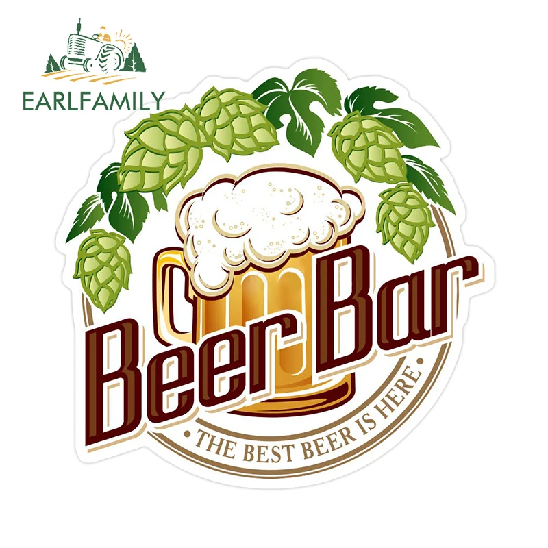 

EARLFAMILY 13 см × 12,8 см для пивного бара, модные автомобильные наклейки, наклейки на холодильник для окон, устойчивые к царапинам автомобильные товары