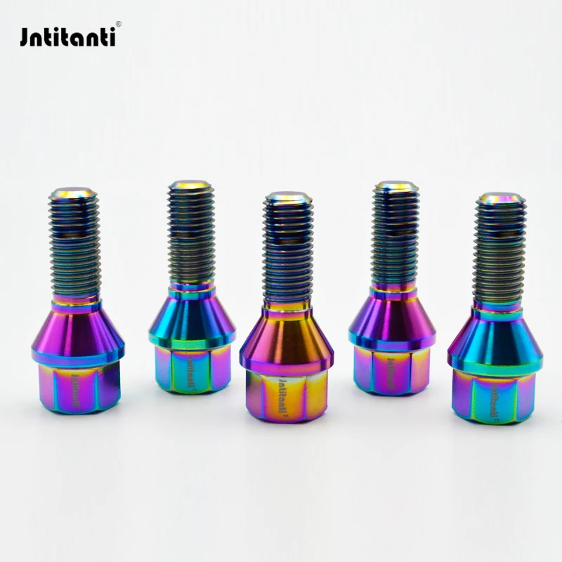 Титановый колесный болт Jntitanti Gr5 M12x1 5x28-50 мм для BMW VW Benz Alfa Romeo и т. д. винтов обода