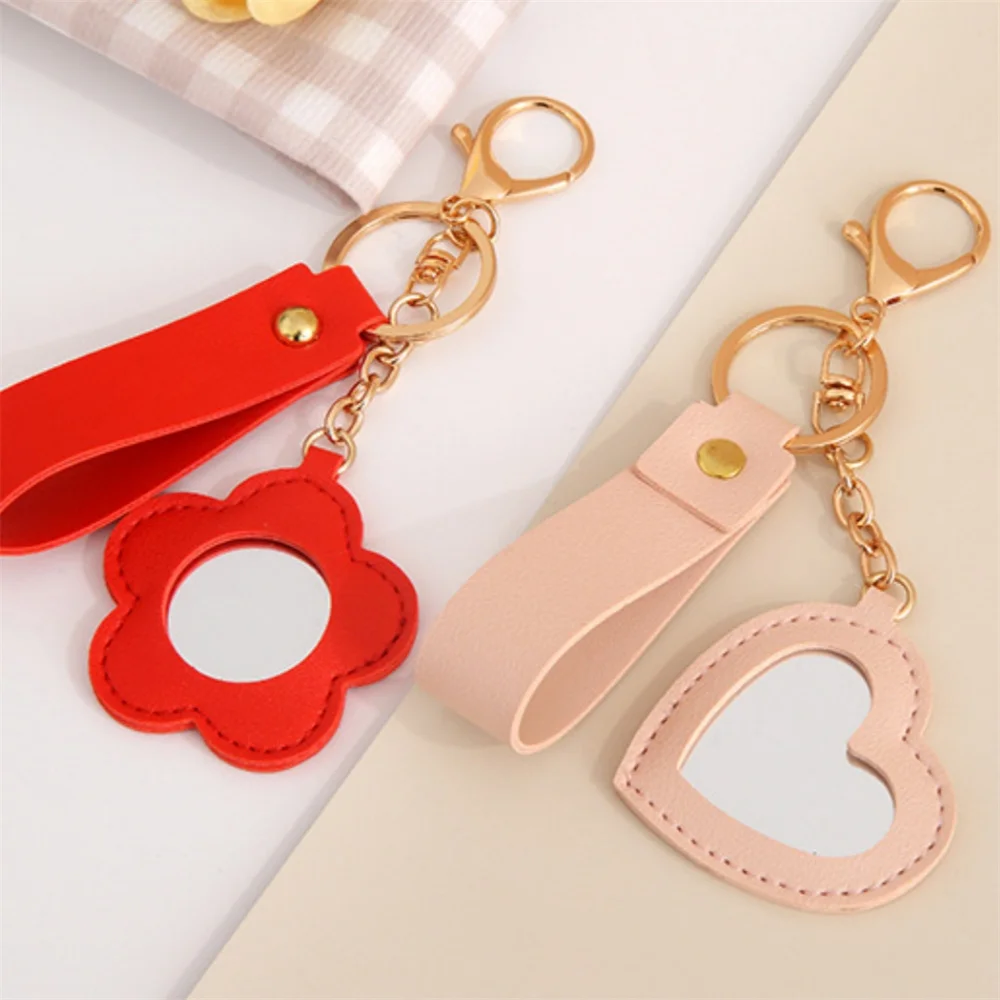 Креативный брелок с зеркалом в форме сердца защитой от потери модный для