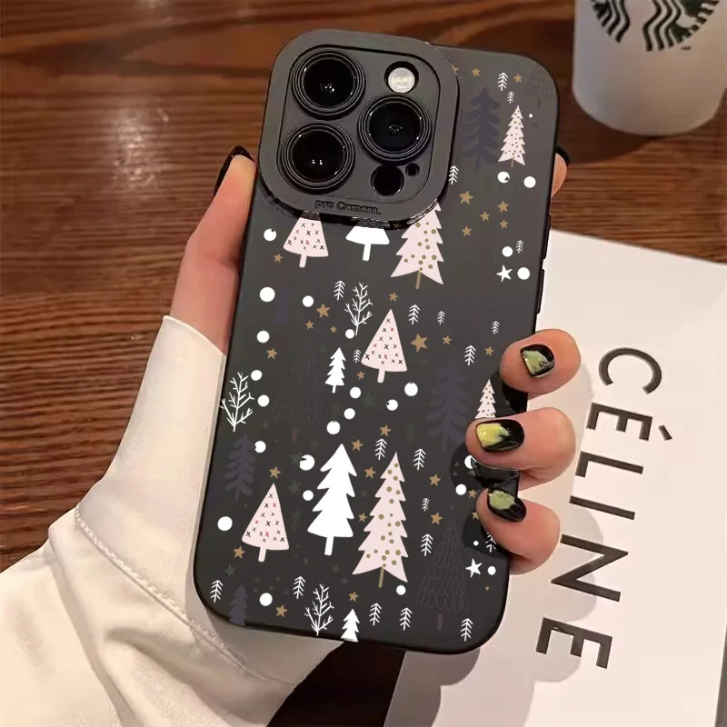 Nice Christmas Tree Graphic Pupil Full Screen Phone Case For OPPO A93 A91 A76 A74 A72 A71 A55 A54 A53 A9 A15 A7 A16 4G 5G Cover