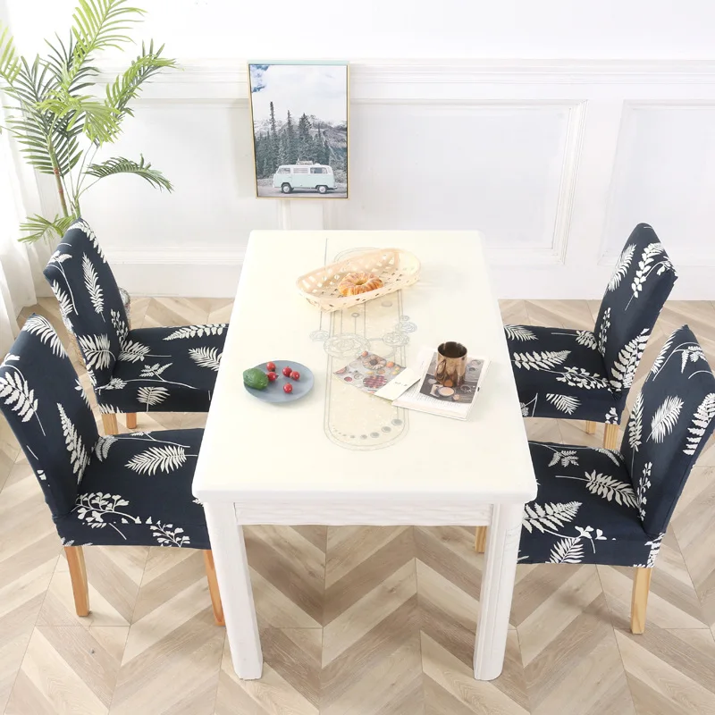 

Printed Chair Cover Washable Big Elastic Kitchen Chair Covers Stretch Seat Slipcovers For Dining Room Wedding