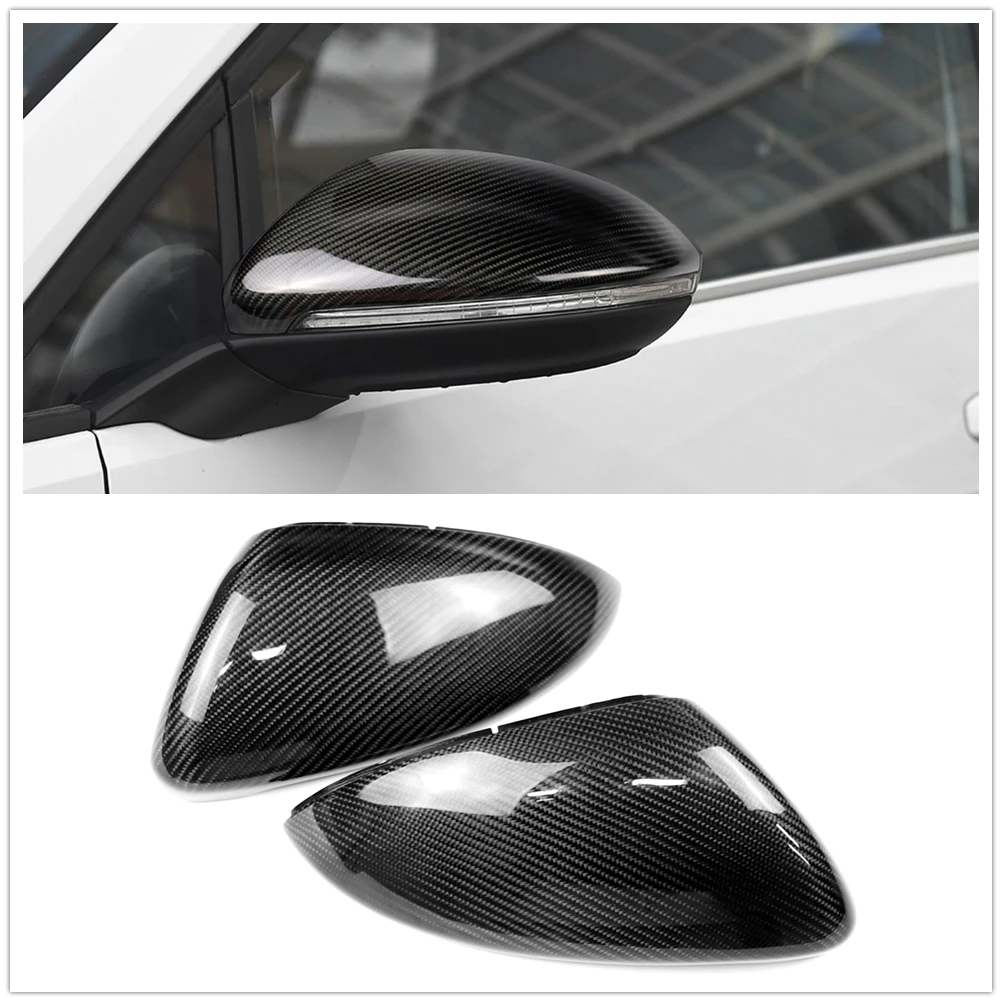 

For Volkswagen VW Golf7 MK7 VII TSI GTI 2014 Mirror Cover Replacement Carbon Fiber Exterior Reverse Cap Rear View Case Clip On