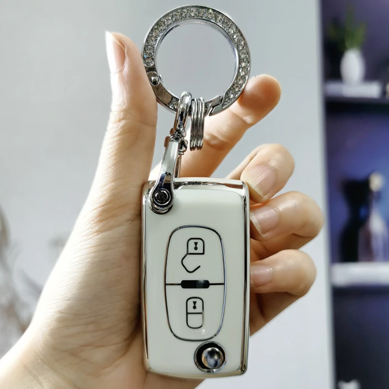 

Чехол для автомобильного ключа из ТПУ для Citroen C2, C3, C4, C5, C6, C8, для Peugeot 107, 207, 307, 308, 407, 607, 206, 4007, 3008, аксессуары для ключей