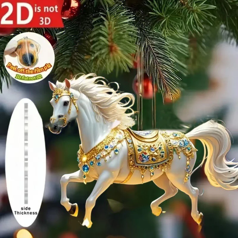 Рождественский акриловый кулон с котом