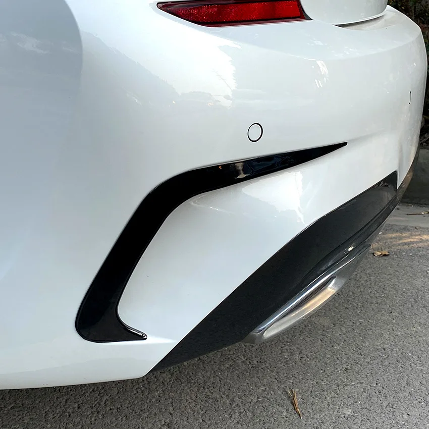 for BMW G20 G28 M Sport Rear Bumper Fin Cover Side Splitter Wing Spoiler Canard Sticker 318i 320i 330i 2019-2020 Car Accessories images - 6