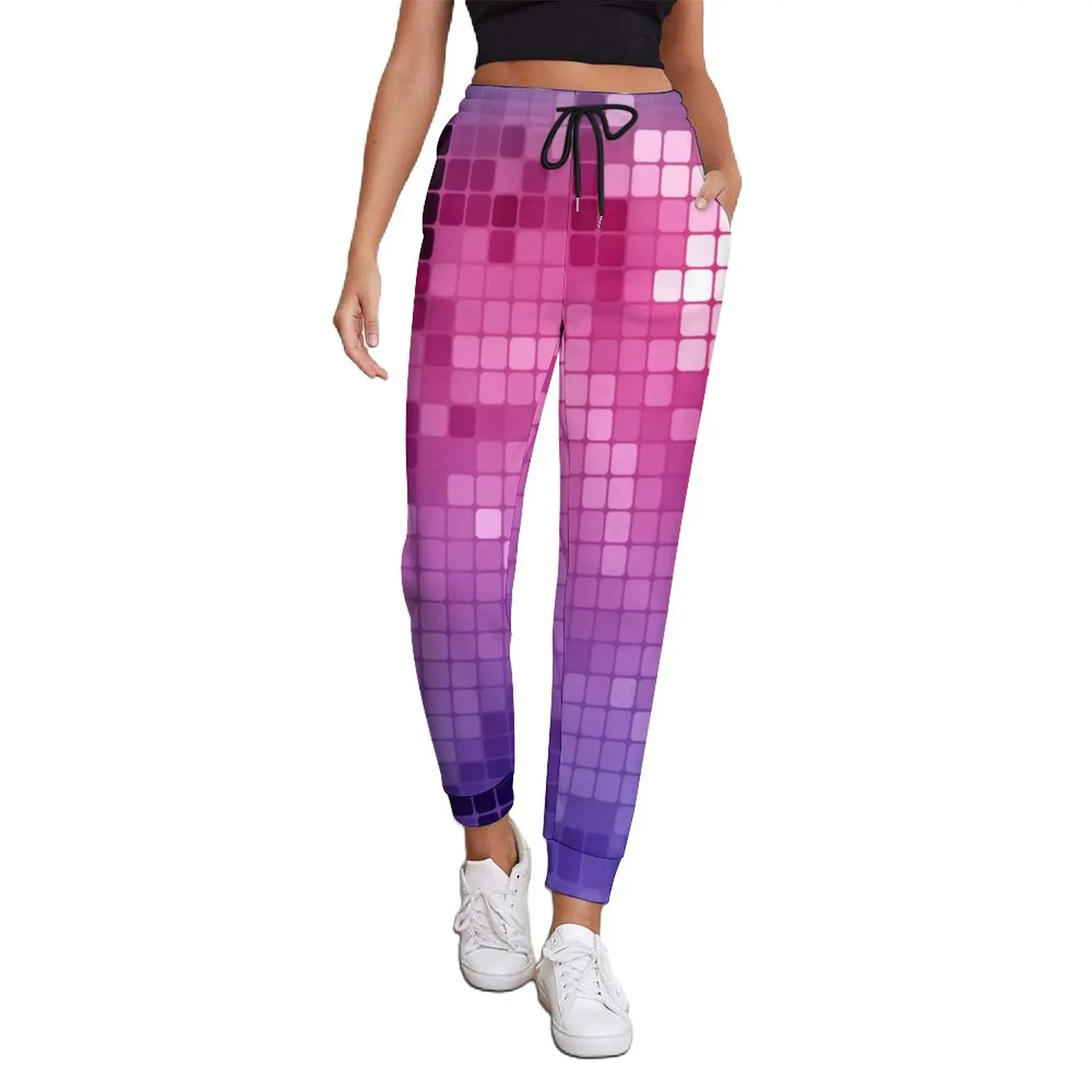 

Disco Ball Pants Party Lights Print Kawaii Oversized Joggers Spring Female Printed Harajuku Trousers