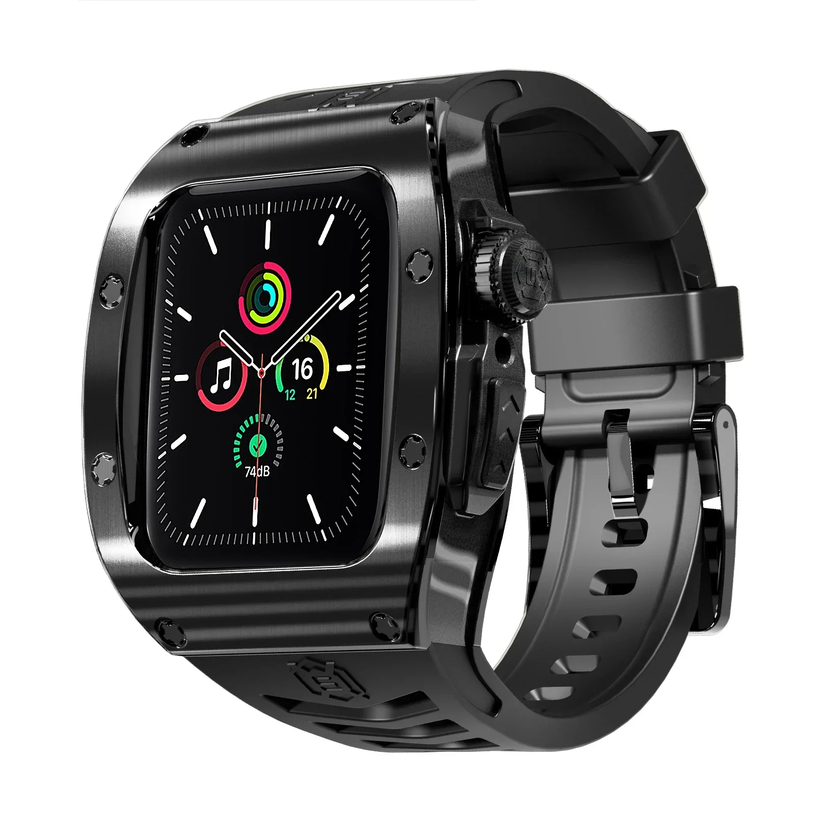 

44/45 мм чехол для часов Apple Watch, полная защита от падения из нержавеющей стали, iWatch чехол с текстурой метеора и комфортным прикосновением
