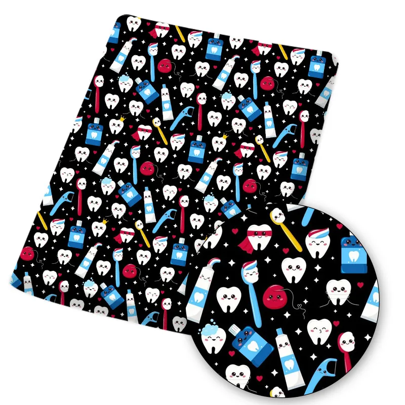 

Printed Cloth Polyester Cotton Fabric Cartoon Organ Sewing Fabric Dress Making Handmade Mask DIY Crafts Supplies 45*145cm 1pc