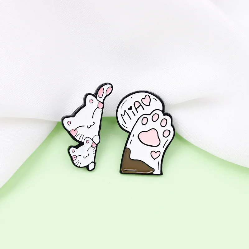 Креативная модная мультяшная брошь на лапку в виде милой кошачьей лапы с