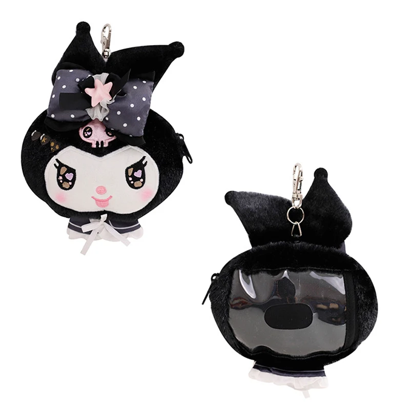 

Мультяшные мягкие животные Kuromi, плюшевая игрушка, стрейчевая карта, Женская милая мягкая плюшевая кукла, подвеска, кошелек, сумка для наушни...