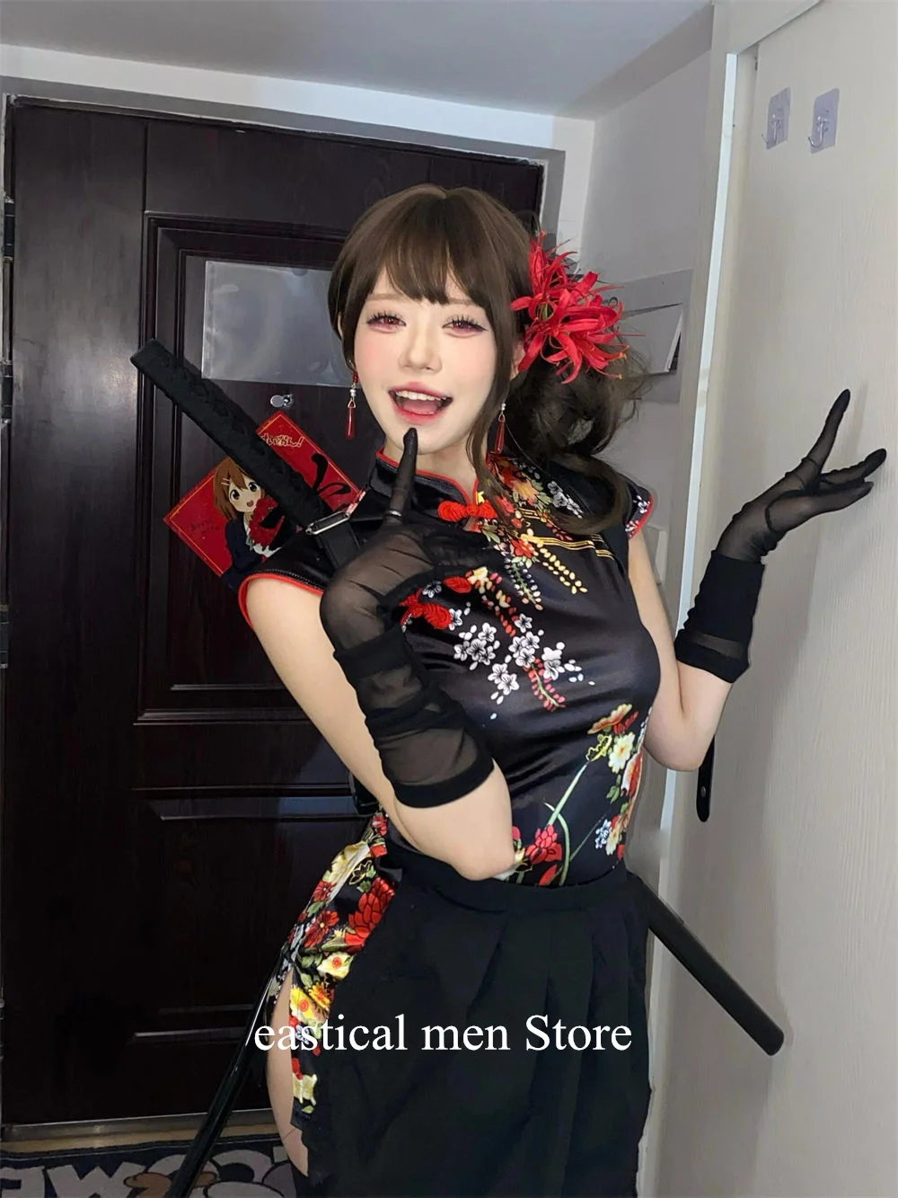 Атласное платье Ципао для девочек летняя уличная одежда улучшенное в китайском