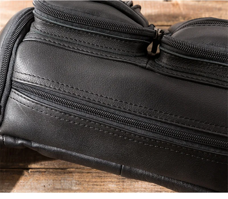 Simple casual desig first layer cowhide men black messenger bag daily outdoor light hot selling natural real leather chest bag